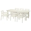 IKEA BONDHOLMEN БОНДХОЛЬМЕН, стіл+6 крісел із підлокіт/вуличний, білий/бежевий 495.511.80 фото thumb №1