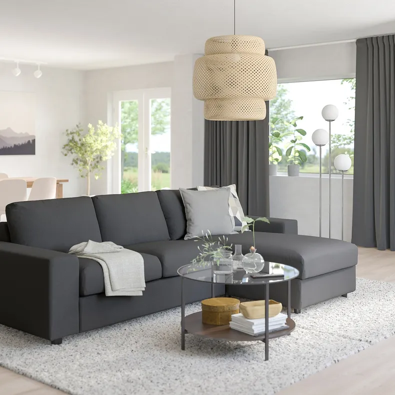 IKEA VIMLE ВІМЛЕ, 3-місний диван із кушеткою, з широкими підлокітниками / ХАЛЛАРП сірий 294.014.22 фото №2