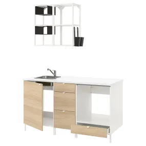 IKEA ENHET ЭНХЕТ, кухня, белый / имит. дуб, 163x63.5x222 см 493.374.25 фото