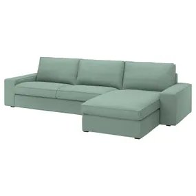 IKEA KIVIK КІВІК, 4-місний диван із кушеткою, Талміра світло-зелена 894.847.87 фото