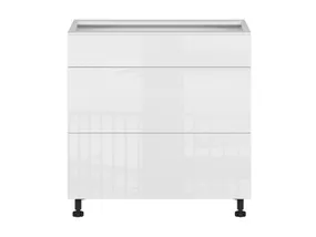 BRW Кухонный цокольный шкаф Tapo Special 80 см с выдвижными ящиками белый экрю, альпийский белый/экрю белый FK_D3S_80/82_2SMB/SMB-BAL/BIEC фото