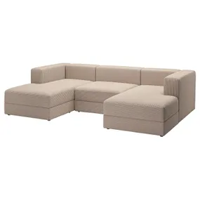 IKEA JÄTTEBO ЄТТЕБУ, 3,5-місн модульн диван з кушетками, з підлокітниками САМСАЛА/сірий/бежевий 294.713.87 фото