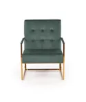 Мягкое кресло HALMAR PRIUS, бархатная обивка - темно-зеленый, каркас - золотой фото thumb №11