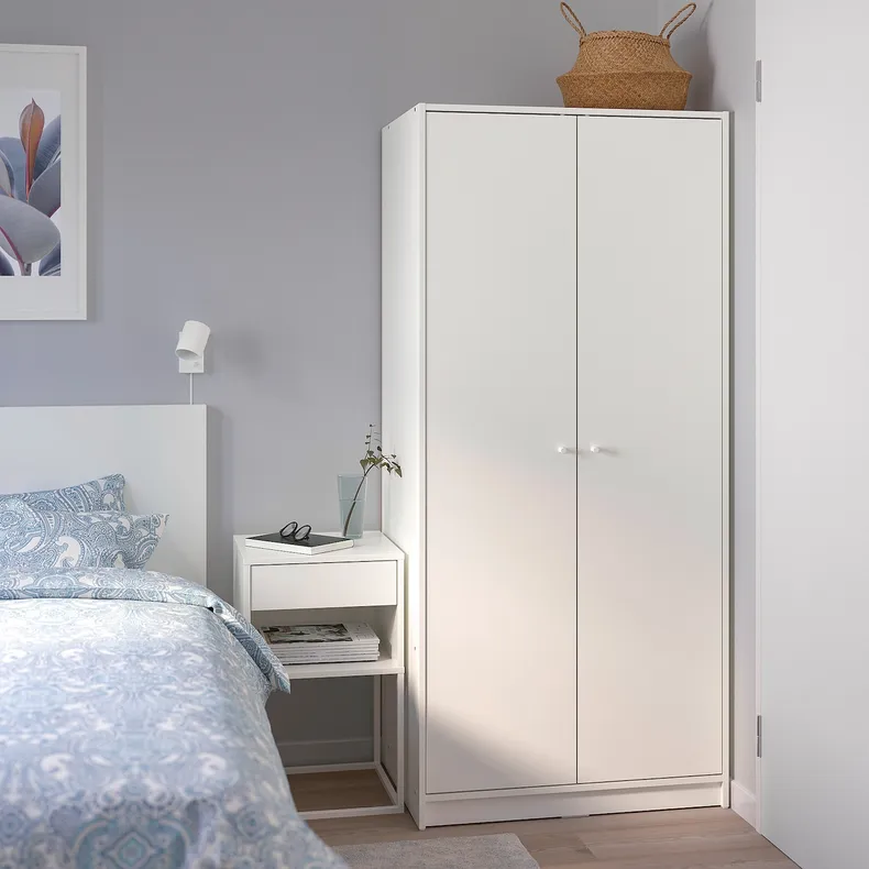 IKEA KLEPPSTAD КЛЕППСТАД, гардероб із 2 дверцятами, білий, 79x176 см 804.372.34 фото №2