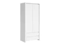 BRW Kaspian 90 см двухдверный шкаф с ящиками белый, белый/матовый белый SZF2D2S-BI/BIM фото thumb №1