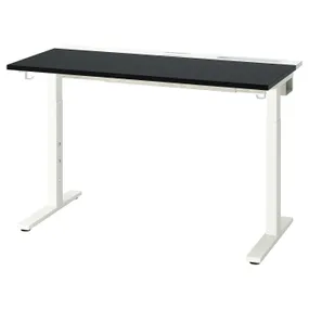 IKEA MITTZON МІТТЗОН, письмовий стіл, шпон мореного ясена чорний/білий, 120x60 см 095.258.57 фото
