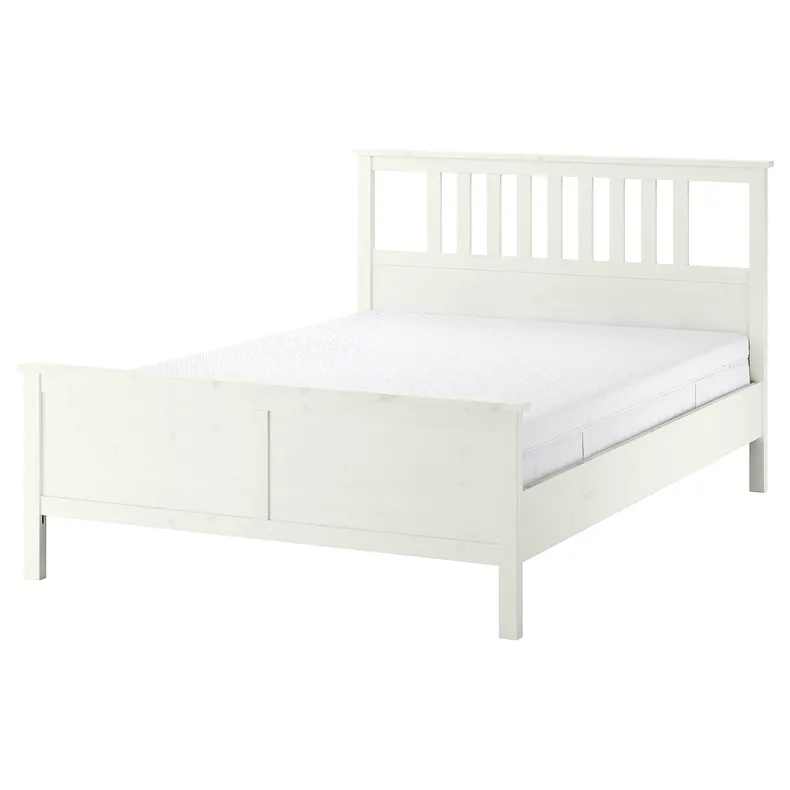 IKEA HEMNES ХЕМНЭС, каркас кровати с матрасом, белое пятно / Акрехамн средней жесткости, 160x200 см 695.431.08 фото №1