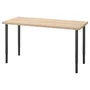 IKEA LAGKAPTEN ЛАГКАПТЕН / OLOV ОЛОВ, письмовий стіл, під білений дуб / чорний, 140x60 см 894.172.60 фото