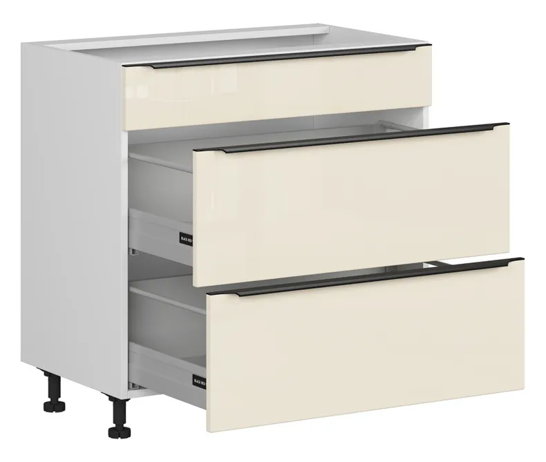 BRW Одномісна кухонна шафа L6 80 см з шухлядами з безшумним закриттям магнолія перлина, альпійський білий/магнолія перламутровий FM_D2S_80/82_2STB/B-BAL/MAPE фото №3