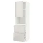 IKEA METOD МЕТОД / MAXIMERA МАКСИМЕРА, высокий шкаф д / СВЧ / дверца / 2ящика, белый / светло-серый, 60x60x200 см 794.647.18 фото