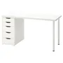 IKEA LAGKAPTEN ЛАГКАПТЕН / ALEX АЛЕКС, письменный стол, белый, 140x60 см 494.319.27 фото