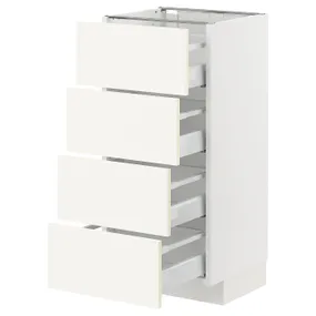 IKEA METOD МЕТОД / MAXIMERA МАКСІМЕРА, підлогов шафа / 4 фронт панелі / 4 шухл, білий / ВАЛЛЬСТЕНА білий, 40x37 см 795.071.95 фото