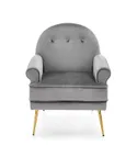 Крісло м'яке HALMAR SANTI сірий/золотий фото thumb №10