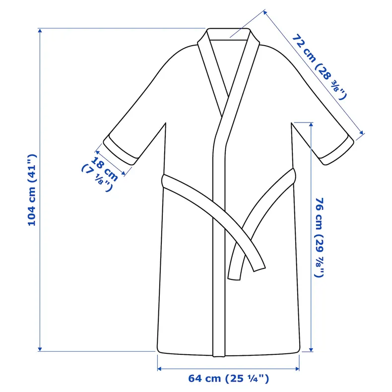 IKEA ROCKÅN РОККОН, банний халат, білий, S / M 003.919.18 фото №4