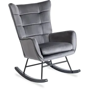 Кресло-качалка бархатное MEBEL ELITE JACKSON Velvet, Серый фото