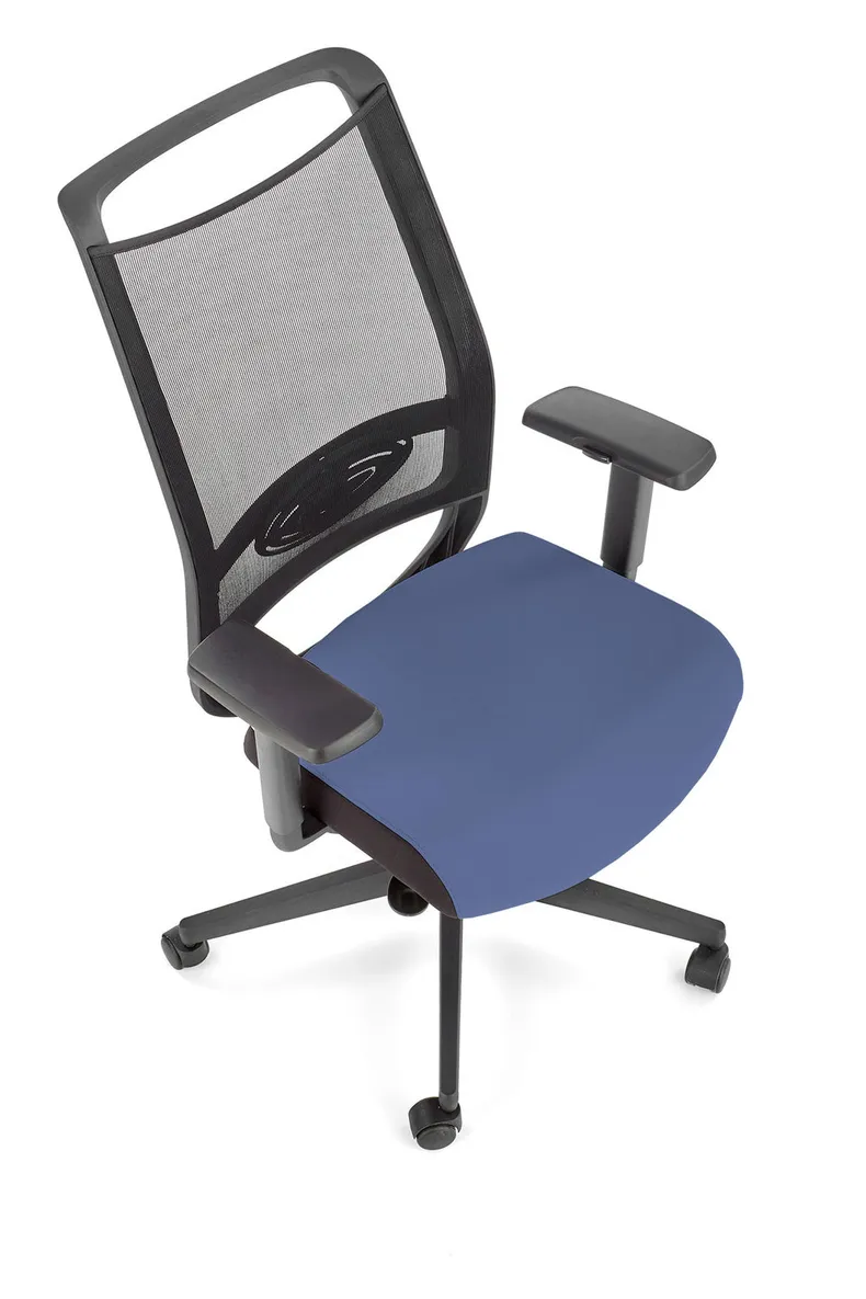 Крісло комп'ютерне офісне обертове HALMAR GULIETTA, спинка - сітка, сидіння - чорний / синій - ERF6026 фото №6