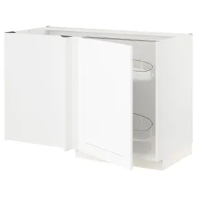 IKEA METOD МЕТОД, угловой напол шкаф с выдвижн секц, белый Энкёпинг / белая имитация дерева, 128x68 см 194.735.94 фото