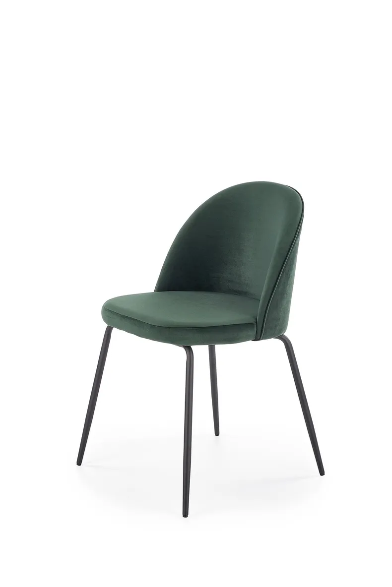 Кухонный стул бархатный HALMAR K314 Velvet, темно-зеленый фото №1