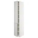 IKEA METOD МЕТОД, высокий шкаф с полками / 2 дверцы, белый / светло-серый, 40x60x220 см 994.572.41 фото thumb №1