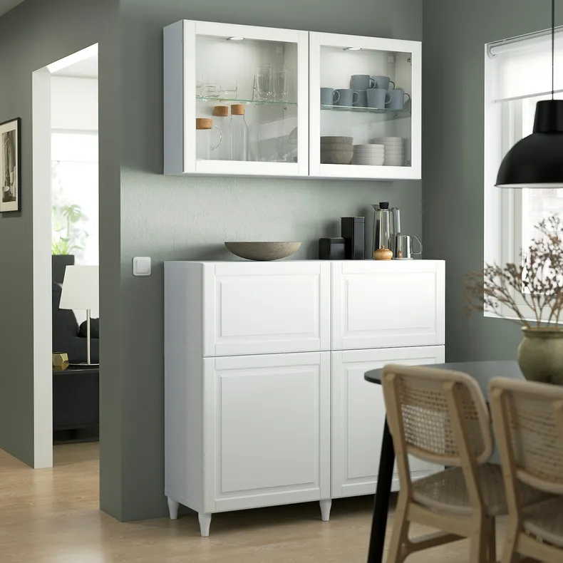 IKEA OSTVIK ОСТВІК, скляні дверцята, біле / прозоре скло, 60x64 см 804.696.54 фото №3