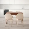 IKEA EKEDALEN ЭКЕДАЛЕН / ODGER ОДГЕР, стол и 4 стула, коричневый / бело-бежевый, 120 / 180 см 692.214.38 фото thumb №8