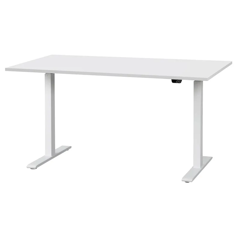 IKEA RODULF РОДУЛЬФ, стіл регульований, білий, 140x80 см 595.303.28 фото №1