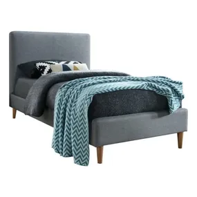 Ліжко Односпальне SIGNAL ACOMA, сірий, 90x200 см, тканина / дуб фото