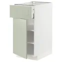 IKEA METOD МЕТОД / MAXIMERA МАКСИМЕРА, напольный шкаф с ящиком / дверцей, белый / светло-зеленый, 40x60 см 494.869.29 фото thumb №1