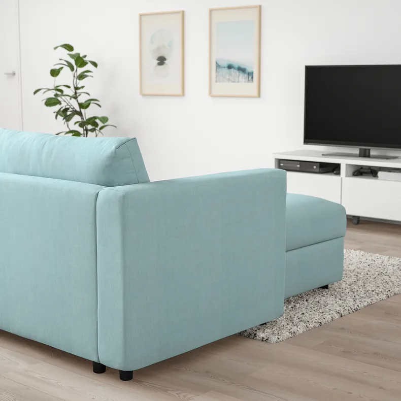 IKEA VIMLE ВІМЛЕ, 3-місний диван із кушеткою, САКСЕМАРА світло-синій 693.991.39 фото №3