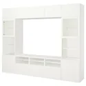 IKEA BESTÅ БЕСТО, шкаф для ТВ, комбин / стеклян дверцы, белый / Лапвикен белое прозрачное стекло, 300x42x231 см 594.110.09 фото thumb №1
