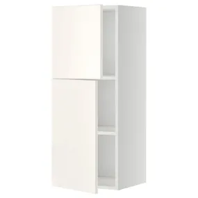 IKEA METOD МЕТОД, навісна шафа з полицями / 2 дверцят, білий / ВЕДДІНГЕ білий, 40x100 см 494.609.29 фото