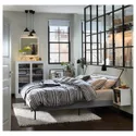 IKEA SLATTUM СЛАТТУМ, каркас ліжка з оббивкою, КНІСА світло-сірий, 160x200 см 604.463.76 фото thumb №3