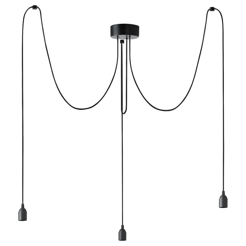 IKEA BENGTSBOL БЕНГТСБОЛЬ, підвісний світильник з 3 лампами, чорний 804.734.01 фото №1