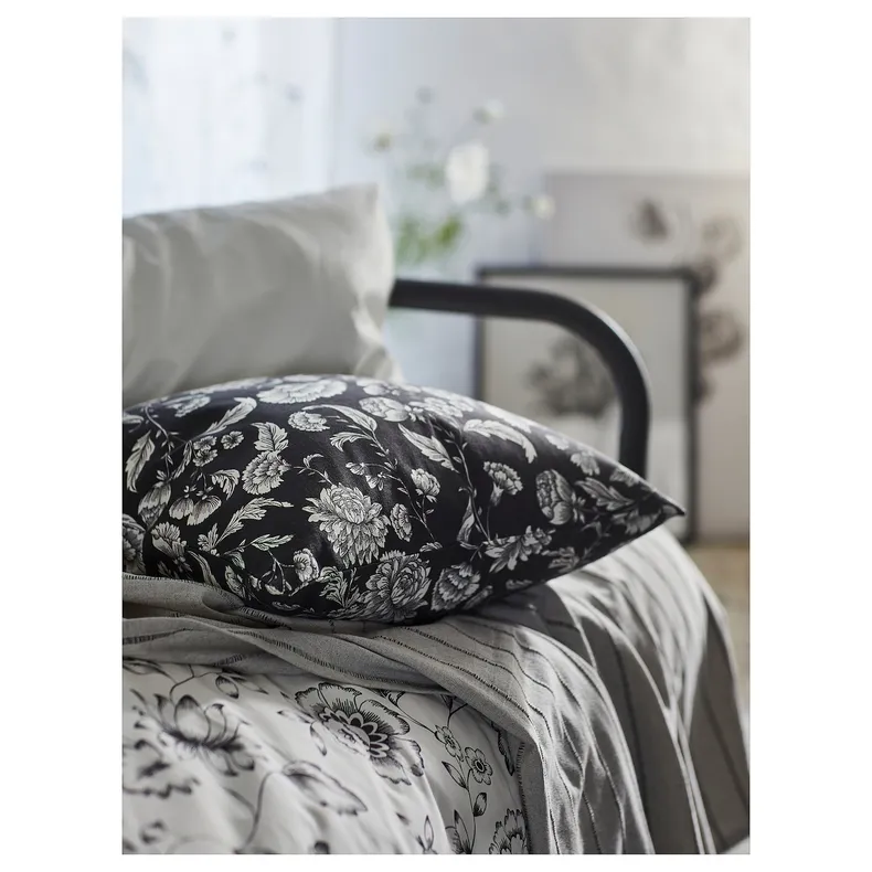 IKEA IDALINNEA ІДАЛІННЕА, чохол на подушку, антрацит, 50x50 см 205.482.92 фото №5