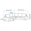 IKEA KIVIK КИВИК, 4-местный угловой диван, Талмира белая/черная 094.847.29 фото thumb №5