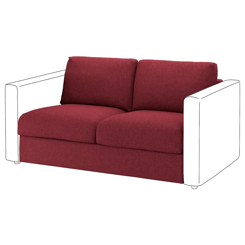 IKEA VIMLE ВІМЛЕ, секція 2-місного дивана-ліжка, Лейде червоний/коричневий 795.375.50 фото №2
