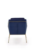 Крісло м'яке HALMAR SOFT 3 золотий каркас, темно-синій фото thumb №3