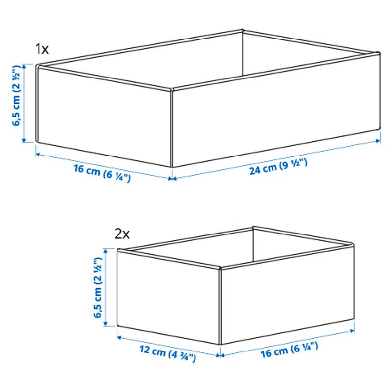 IKEA UPPDATERA УППДАТЕРА, коробка, набір із 3 шт., сірий 205.441.85 фото №4