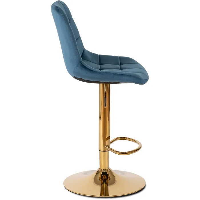Барний стілець оксамитовий MEBEL ELITE ARCOS Velvet, синій / золотий фото №8