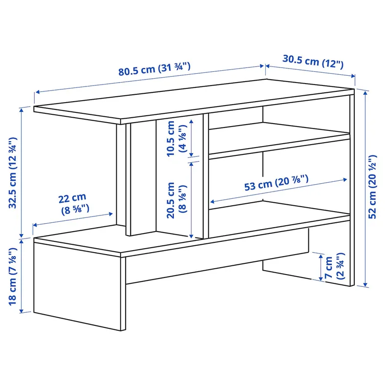 IKEA HOLMERUD ХОЛМЕРУД, придиванный столик, имит. дуб, 80x31 см 405.414.21 фото №3