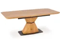 Кухонний стіл розкладний HALMAR DIAMOND 160-200x89 см, стільниця - золотий дуб, ніжка - золотий дуб фото thumb №2