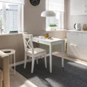 IKEA IDANÄS ІДАНЕС / INGOLF ІНГОЛЬФ, стіл та 1 стілець, білий / бежевий галантерейний 193.887.51 фото thumb №2