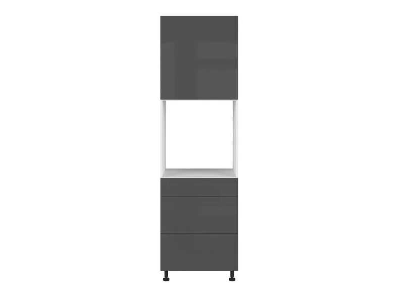 BRW Кухонный шкаф для встраиваемого духового шкафа Tapo Specjal 60 см левосторонний с ящиками с плавным закрыванием антрацит экрю, альпийский белый/антрацитовый экрю FK_DPS_60/207_2STB/STB/L-BAL/ANEC фото №1