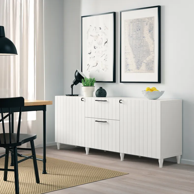 IKEA BESTÅ БЕСТО, модуль для зберігання із шухлядами, білий/Суттервікен/Каббарп білий, 180x42x74 см 294.126.80 фото №5