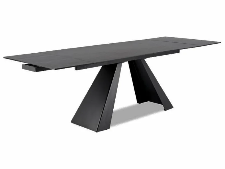 Стол обеденный раскладной SIGNAL Salvadore Ceramic 160(240)x90 см, серый мрамор фото №1