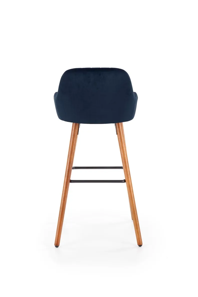 Барный стул HALMAR H93 ножки хокера - орех, обивка - темно-синий фото №9