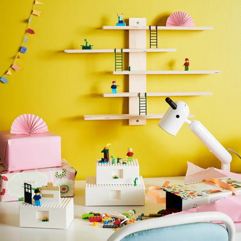 IKEA BYGGLEK БЮГГЛЕК, коробка LEGO® з кришкою, 3 шт, білий 703.721.86 фото №6