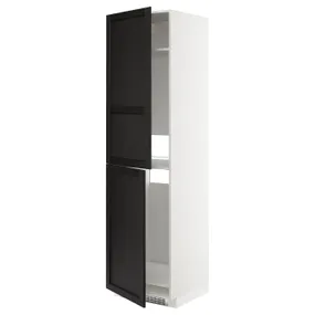 IKEA METOD МЕТОД, высок шкаф д холодильн / мороз, белый / Лерхиттан с черными пятнами, 60x60x220 см 092.578.02 фото