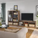 IKEA LANESUND ЛАНЕСУНД, шкаф для ТВ, комбинация, серо-коричневый, 282x47x152 см 495.147.29 фото thumb №2
