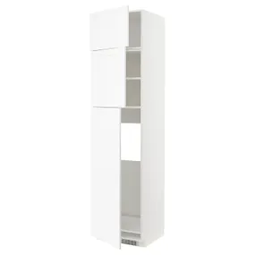 IKEA METOD МЕТОД, висока шафа для холодиль, 3 дверцят, білий Енкопінг / білий імітація дерева, 60x60x240 см 094.735.37 фото